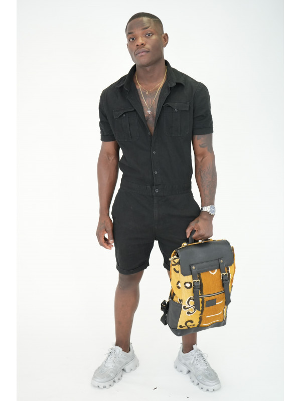 Sac à Dos Makeba en Cuir et Bogolan | PACKOA