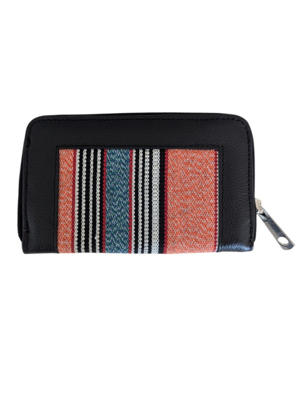 Portefeuille pagne tissé Kalou & cuir – Portefeuille femme artisanal