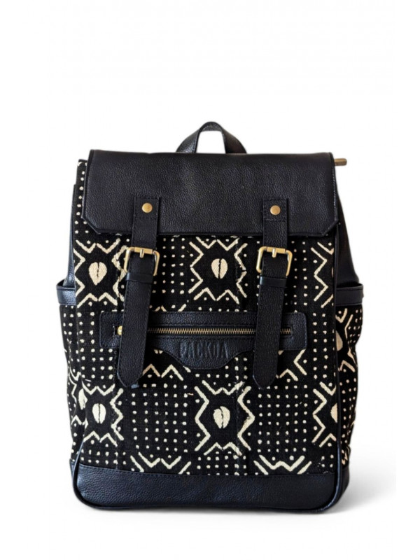 Sac à dos cuir & bogolan artisanal – Sahara Nomade | PACKOA