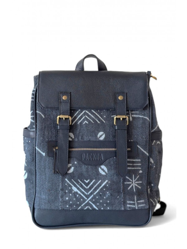 Sac à dos cuir & bogolan – Jabari Édition Limitée | PACKOA