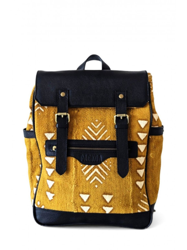 Sac à dos cuir & bogolan – Nala Édition Limitée | PACKOA