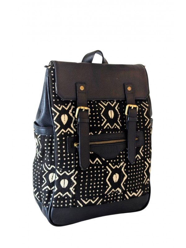 Sac à dos cuir & bogolan artisanal – Sahara Nomade | PACKOA