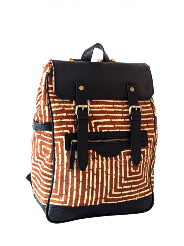 Sac à dos cuir & bogolan – Iba Édition Limitée | PACKOA