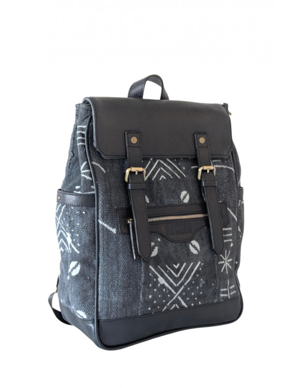 Sac à dos cuir & bogolan – Jabari Édition Limitée | PACKOA