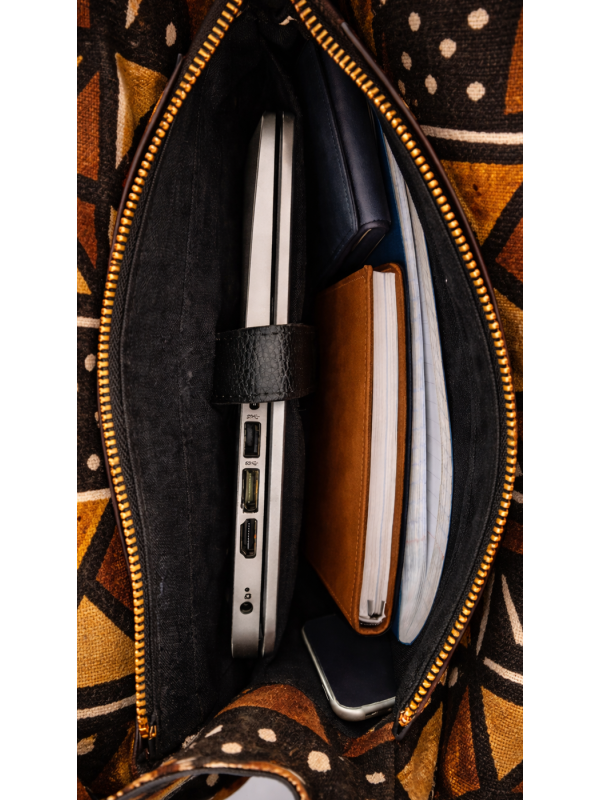 Sac à dos cuir & bogolan – Luma Édition Limitée | PACKOA